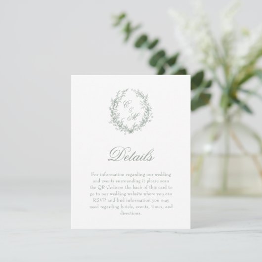 Angaben zur botanischen Krängung der grünen Monogr Begleitkarte (Stehend Vorderseite)