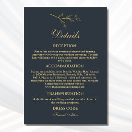 Angaben zur Botanischen Minimalistischen Hochzeit Begleitkarte