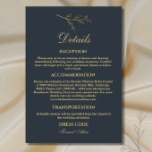 Angaben zur Botanischen Minimalistischen Hochzeit Begleitkarte