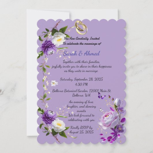 Angaben zur Einladungskarte Einladung (Vorderseite)