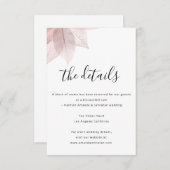 Angaben zur Eintrittskarte zum Hochzeitsstich weiß Begleitkarte (Vorne/Hinten)