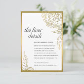 ANGABEN ZUR ELEGANTEN KLASSISCHEN GOLD FOIL FLORAL BEGLEITKARTE (Stehend Vorderseite)