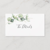 Angaben zur Eukalyptus Botanical Wedding Begleitkarte (Vorderseite)