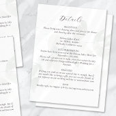 Angaben zur Eukalyptus-Hochzeit Begleitkarte