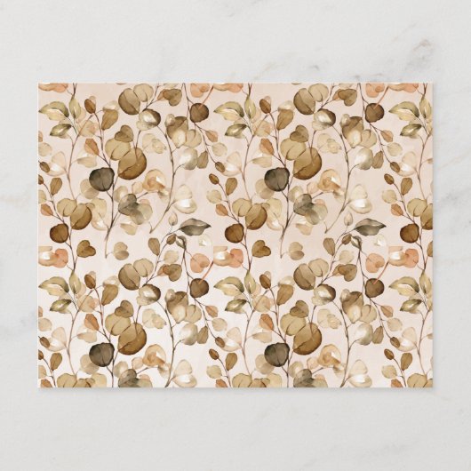 Angaben zur Eukalyptus-Hochzeit im Herbst fallen Begleitkarte (Rückseite)