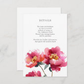 Angaben zur Farbe des rosa- und korallenpechfarben Begleitkarte (Vorne/Hinten)