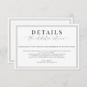 Angaben zur feierlichen Hochzeit Begleitkarte (Vorne/Hinten)