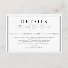 Angaben zur feierlichen Hochzeit Begleitkarte