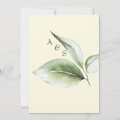 Angaben zur gelben botanischen Hochzeit Einladung (Rückseite)