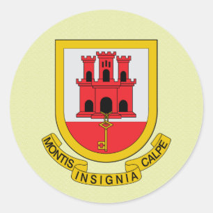 Angaben zur Gibraltar-Wappen Runder Aufkleber