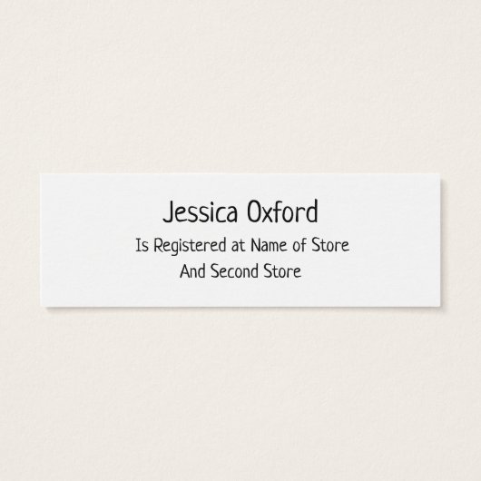 Angaben zur Gift-Registrierung oder Aquamarine Gir (Rückseite)