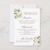 Angaben zur Hochzeit auf Spanisch Dankeskarte (Vorderseite)