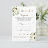 Angaben zur Hochzeit auf Spanisch Dankeskarte (Stehend Vorderseite)