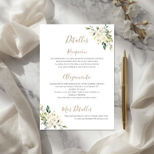 Angaben zur Hochzeit auf Spanisch Dankeskarte