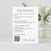 Angaben zur Hochzeit Begleitkarte (Stehend Vorderseite)