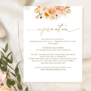 Angaben zur Hochzeit bei Chic Peach / Informatione Begleitkarte