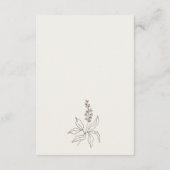 Angaben zur Hochzeit der Botanischen Blumenkizze Begleitkarte (Rückseite)