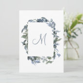 Angaben zur Hochzeit der Botanischen Monogramm Einladung (Stehend Vorderseite)