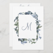 Angaben zur Hochzeit der Botanischen Monogramm Einladung (Vorne/Hinten)