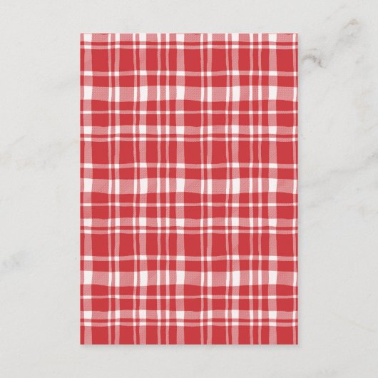 Angaben zur Hochzeit der Hühnerfarm Boho Begleitkarte (Rückseite)