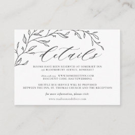 Angaben zur Hochzeit der Minimalistischen Laurel L Begleitkarte