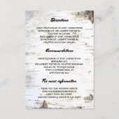 Angaben zur Hochzeit der Rustikalen Birkenrinde -  Begleitkarte (Vorderseite)