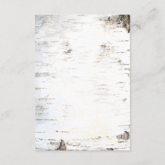 Angaben zur Hochzeit der Rustikalen Birkenrinde -  Begleitkarte (Rückseite)