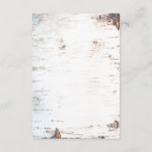 Angaben zur Hochzeit der Rustikalen Birkenrinde - Begleitkarte (Rückseite)