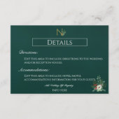 Angaben zur Hochzeit der Weihnachtsmonogramm Begleitkarte (Vorderseite)