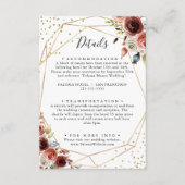 Angaben zur Hochzeit des geometrischen Glitzer Begleitkarte (Vorderseite)