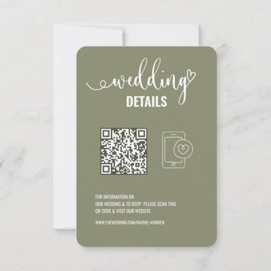 Angaben zur Hochzeit | Elegante UAWG mit QR Code F Save The Date (Rückseite)