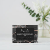 Angaben zur Hochzeit formales klassisches schwarze Begleitkarte (Stehend Vorderseite)