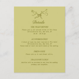 Angaben zur Hochzeit Illustrierte Vögel Begleitkarte