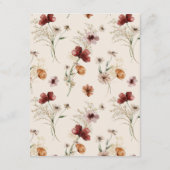 Angaben zur Hochzeit im Herbst der Boho-Wildblume Begleitkarte (Rückseite)