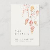 Angaben zur Hochzeit im Herbst der Grasbeeren Begleitkarte (Vorderseite)