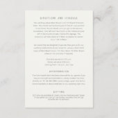 Angaben zur Hochzeit im Herbst der Grasbeeren Begleitkarte (Rückseite)