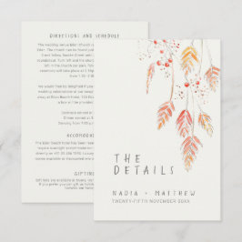 Angaben zur Hochzeit im Herbst der Grasbeeren Begleitkarte