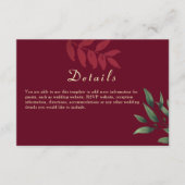 Angaben zur Hochzeit im Herbst in Burgund Begleitkarte (Vorderseite)