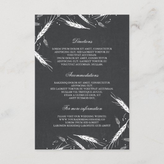 Angaben zur Hochzeit im Herbst von Weizen - Inform Begleitkarte (Vorderseite)