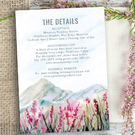 Angaben zur Hochzeit im Wasser von Mountain Meadow Begleitkarte