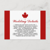 Angaben zur Hochzeit in Kanada Begleitkarte (Vorderseite)