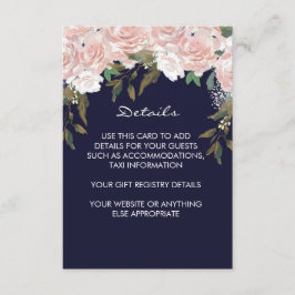 Angaben zur Hochzeit in Rosa Begleitkarte