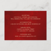 Angaben zur Hochzeit in Rot-Chinesisch Begleitkarte (Rückseite)