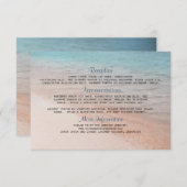 Angaben zur Hochzeit in Urlaubsort am Meer Begleitkarte (Vorne/Hinten)