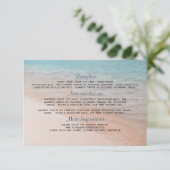 Angaben zur Hochzeit in Urlaubsort am Meer Begleitkarte (Stehend Vorderseite)
