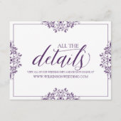 Angaben zur Hochzeit / Info-Karte | Nadine (Plum) Begleitkarte (Vorderseite)