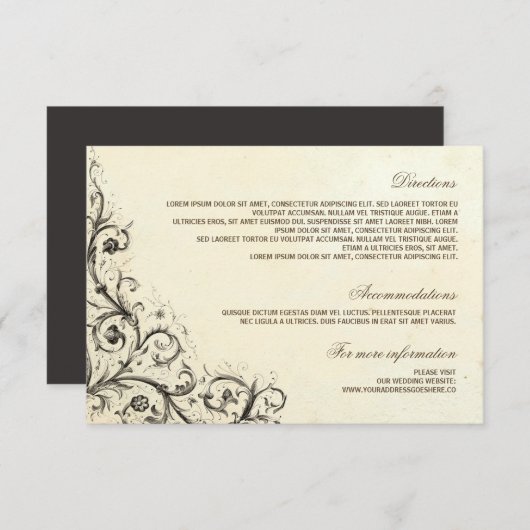 Angaben zur Hochzeit - Informationskarten Begleitkarte (Vorne/Hinten)