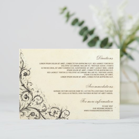 Angaben zur Hochzeit - Informationskarten Begleitkarte (Stehend Vorderseite)