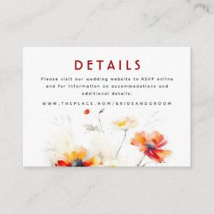 Angaben zur Hochzeit Kleine Abschlusskarte Begleitkarte