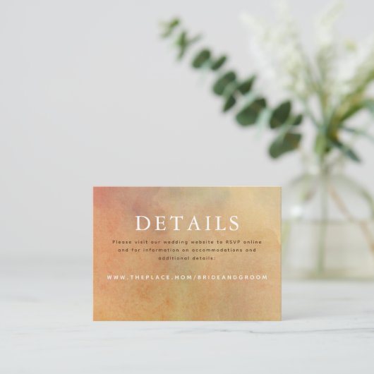 Angaben zur Hochzeit Kleine Abschlusskarte Begleitkarte (Stehend Vorderseite)